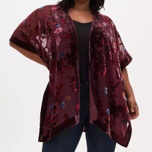 Torrid Velvet Burnout Kimono